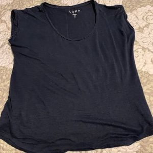 Navy blue,LOFT,linen top .